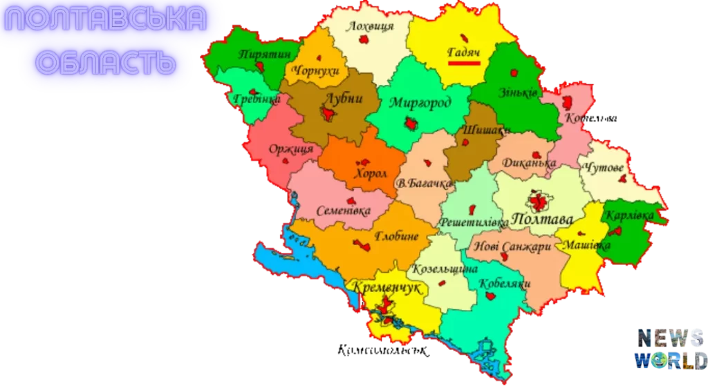 Карта Полтавської області